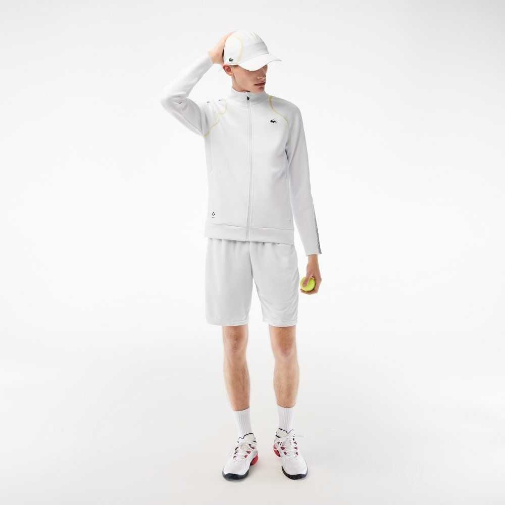 Lacoste Tennis x Daniil Medvedev Zipped Sweatshirt White / Yellow | KBE-274638