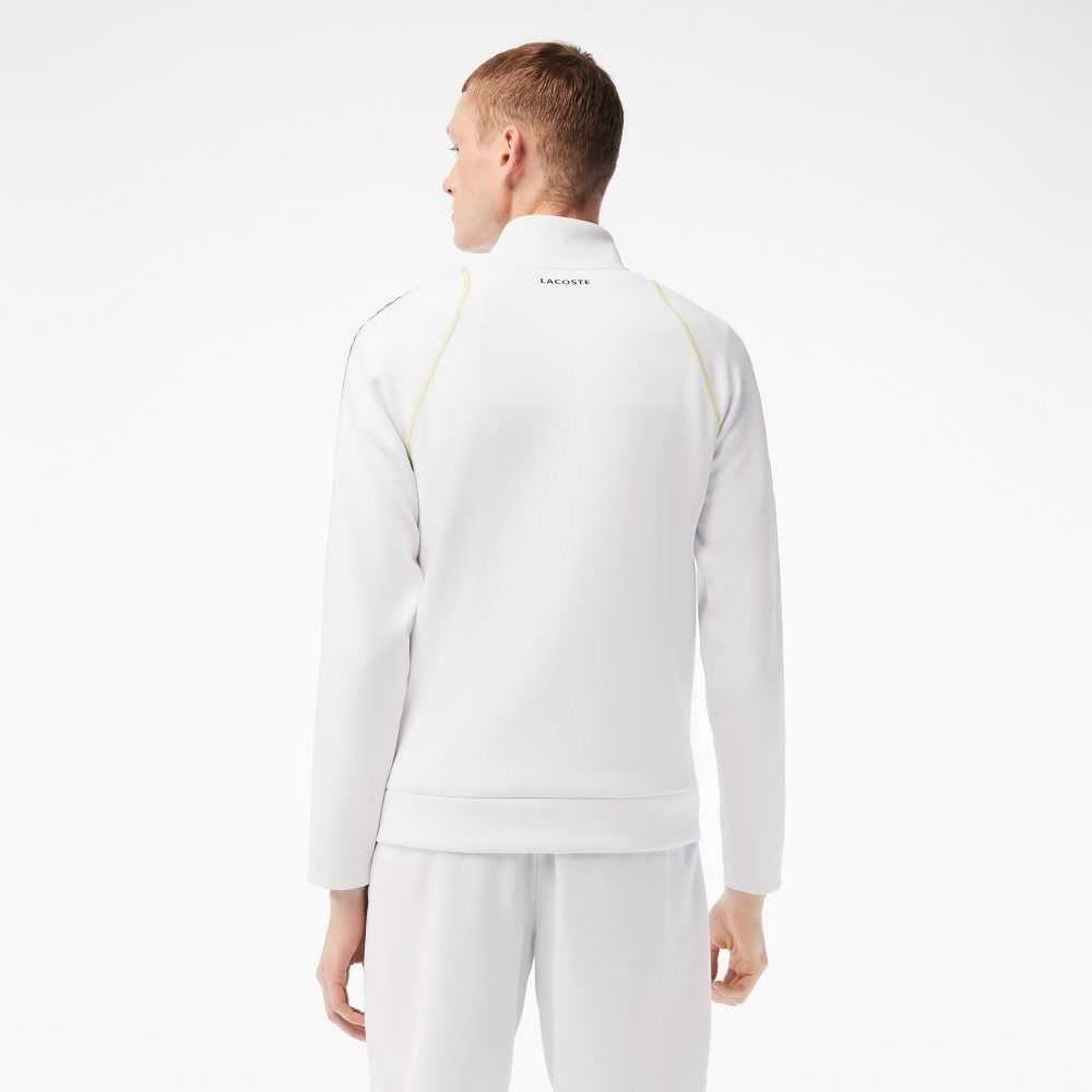 Lacoste Tennis x Daniil Medvedev Zipped Sweatshirt White / Yellow | KBE-274638