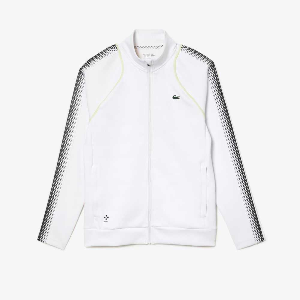 Lacoste Tennis x Daniil Medvedev Zipped Sweatshirt White / Yellow | KBE-274638