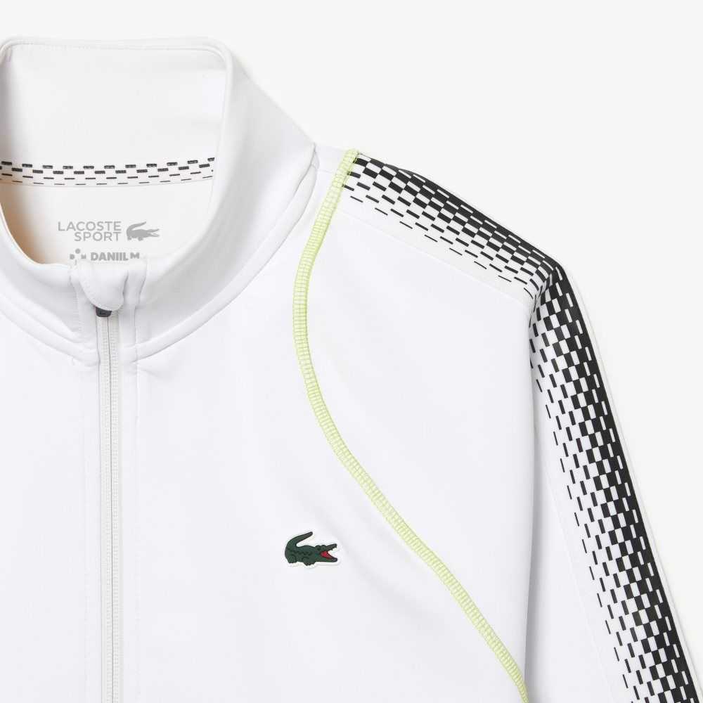 Lacoste Tennis x Daniil Medvedev Zipped Sweatshirt White / Yellow | KBE-274638