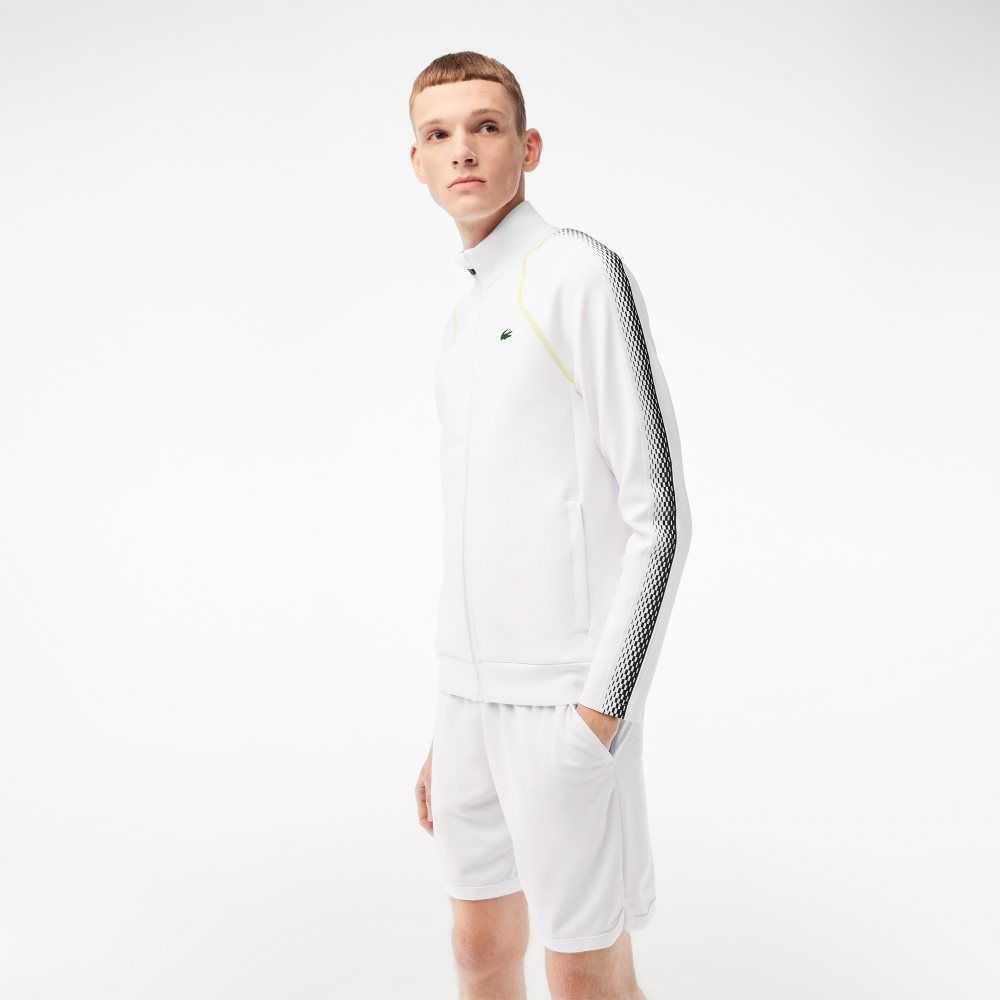 Lacoste Tennis x Daniil Medvedev Zipped Sweatshirt White / Yellow | KBE-274638