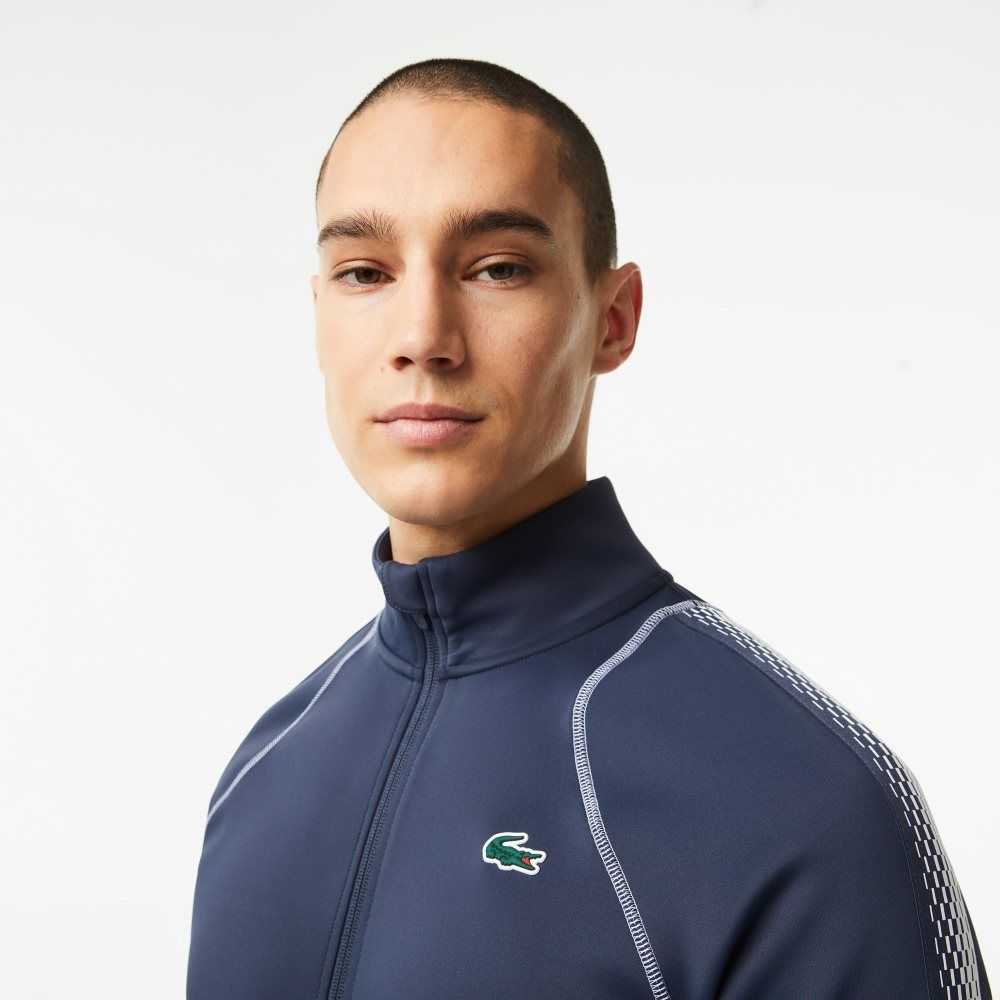 Lacoste Tennis x Daniil Medvedev Zipped Sweatshirt Blue / White | QKS-891203