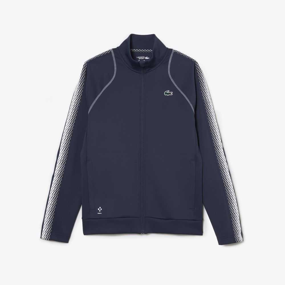 Lacoste Tennis x Daniil Medvedev Zipped Sweatshirt Blue / White | QKS-891203