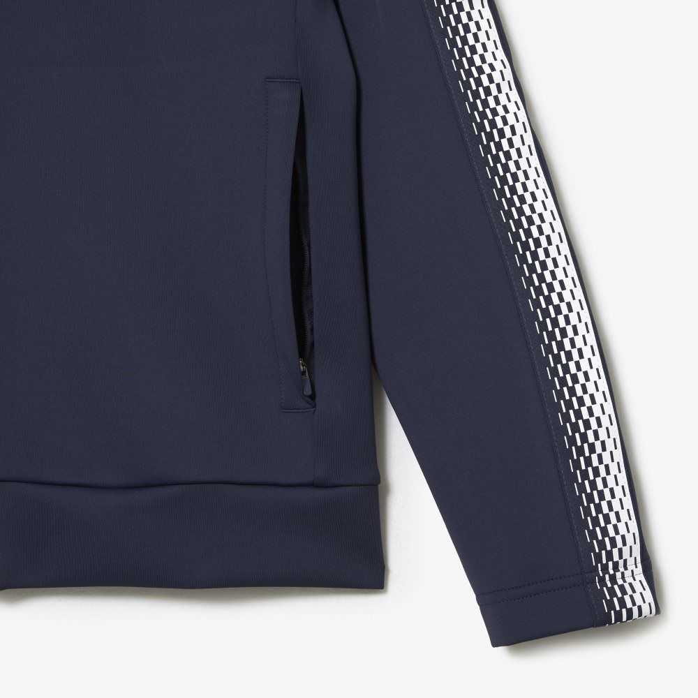 Lacoste Tennis x Daniil Medvedev Zipped Sweatshirt Blue / White | QKS-891203