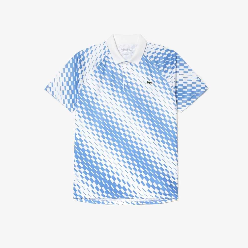 Lacoste Tennis x Novak Djokovic Fan Version Polo White / Blue | WVX-527814