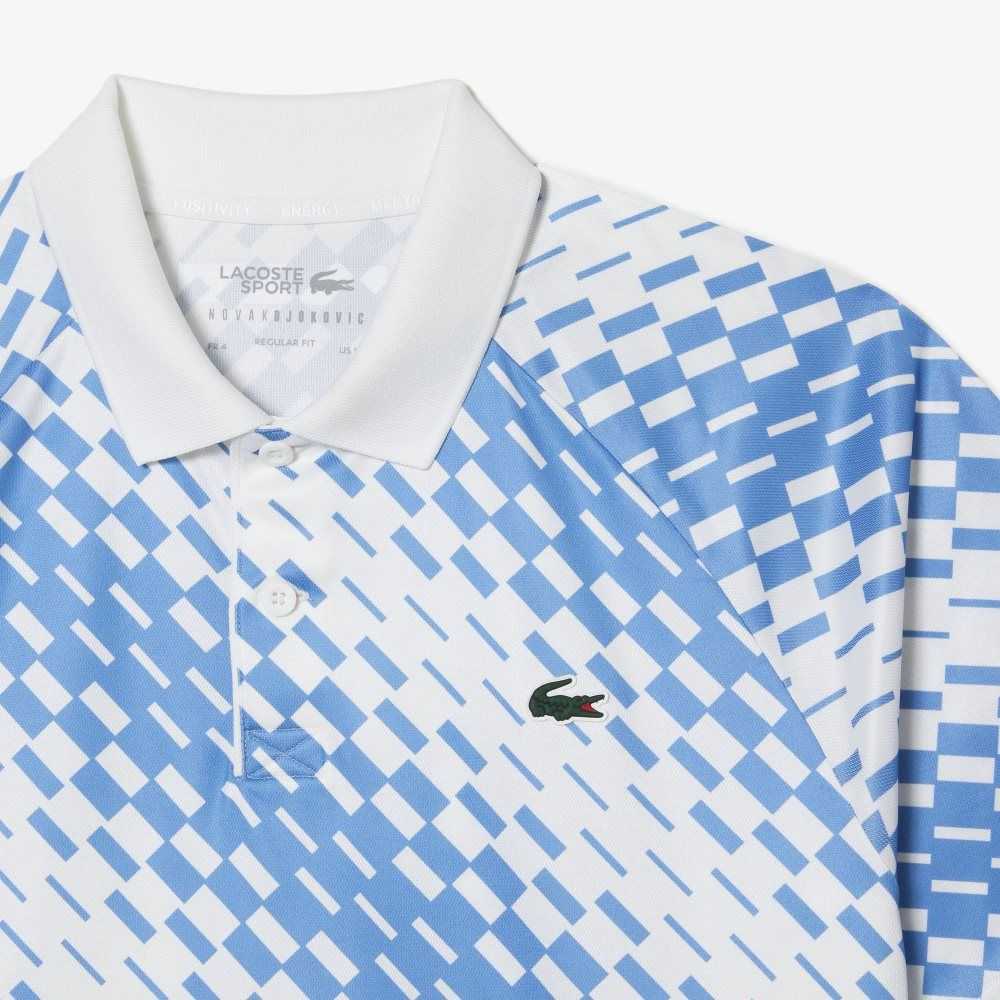 Lacoste Tennis x Novak Djokovic Fan Version Polo White / Blue | WVX-527814