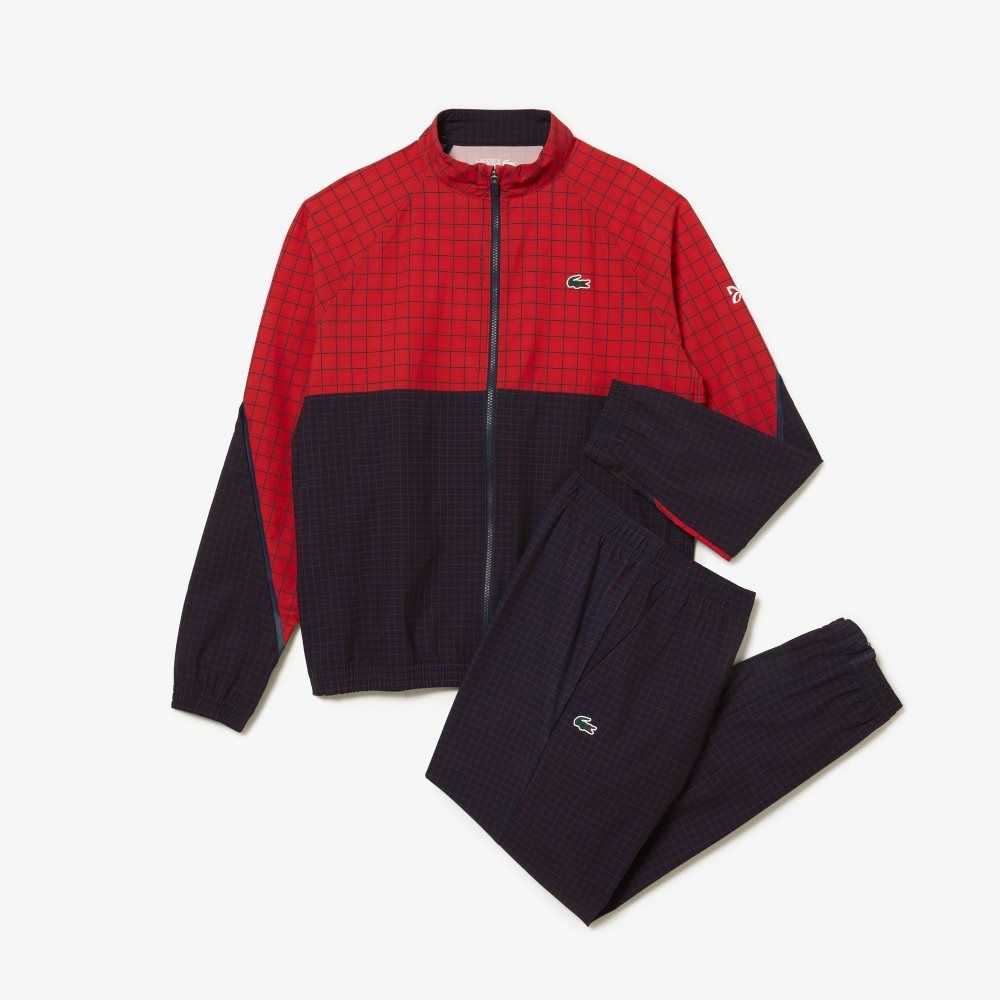 Lacoste Tennis x Novak Djokovic Jogger Set Red / Navy Blue | WVZ-807432