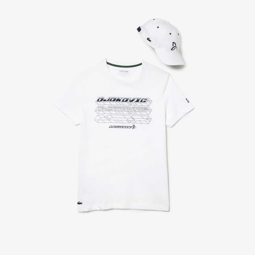 Lacoste Tennis x Novak Djokovic Regular Fit T-shirt and Cap Pack White | PRN-645910