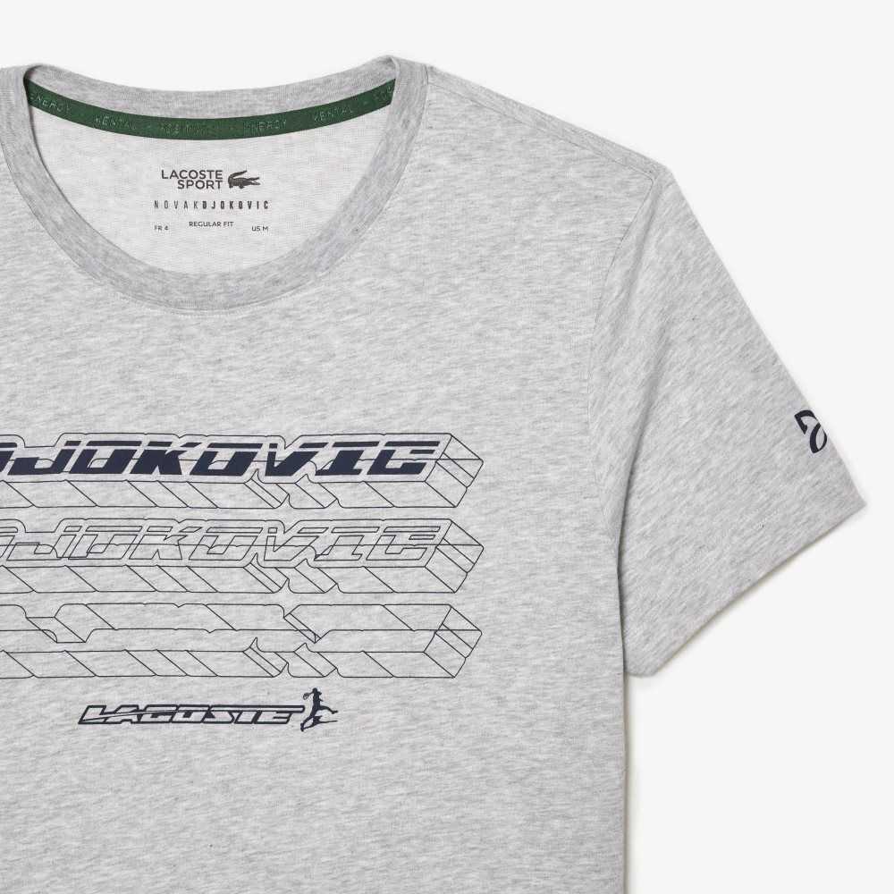 Lacoste Tennis x Novak Djokovic Regular Fit T-shirt and Cap Pack Grey Chine | VHW-065971