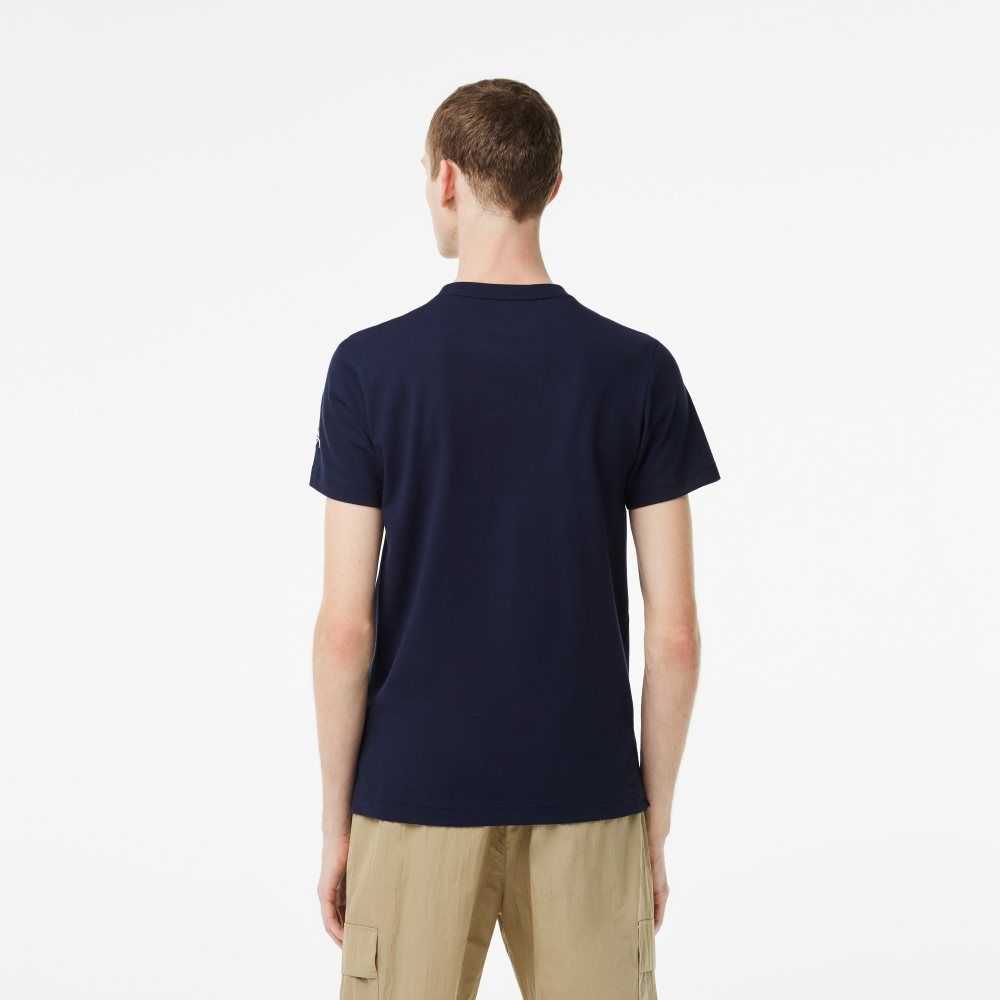 Lacoste Tennis x Novak Djokovic T-Shirt Navy Blue | FYM-170625