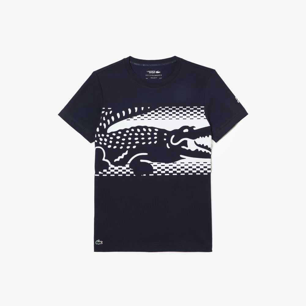 Lacoste Tennis x Novak Djokovic T-Shirt Navy Blue | FYM-170625