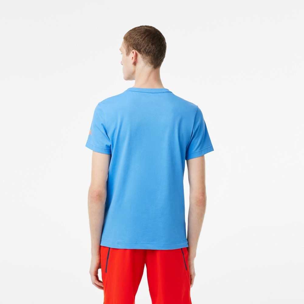 Lacoste Tennis x Novak Djokovic T-Shirt Blue | UWE-034728