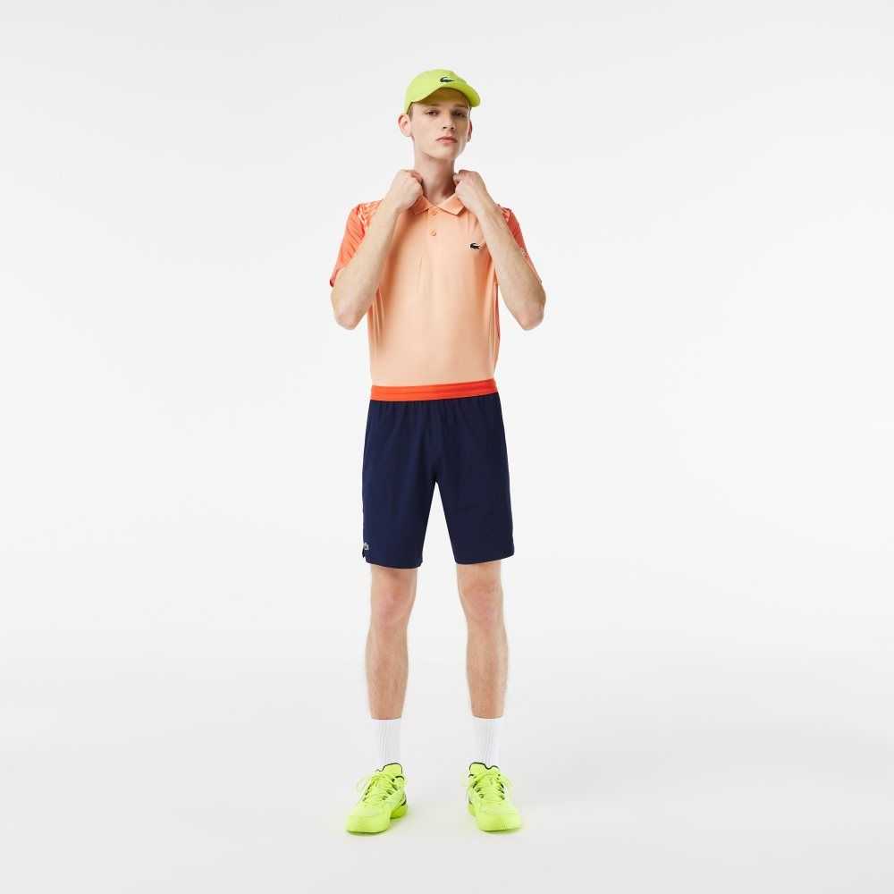 Lacoste Tennis x Novak Djokovic Tricolor Polo Light Orange / Orange / Red | JUH-794583