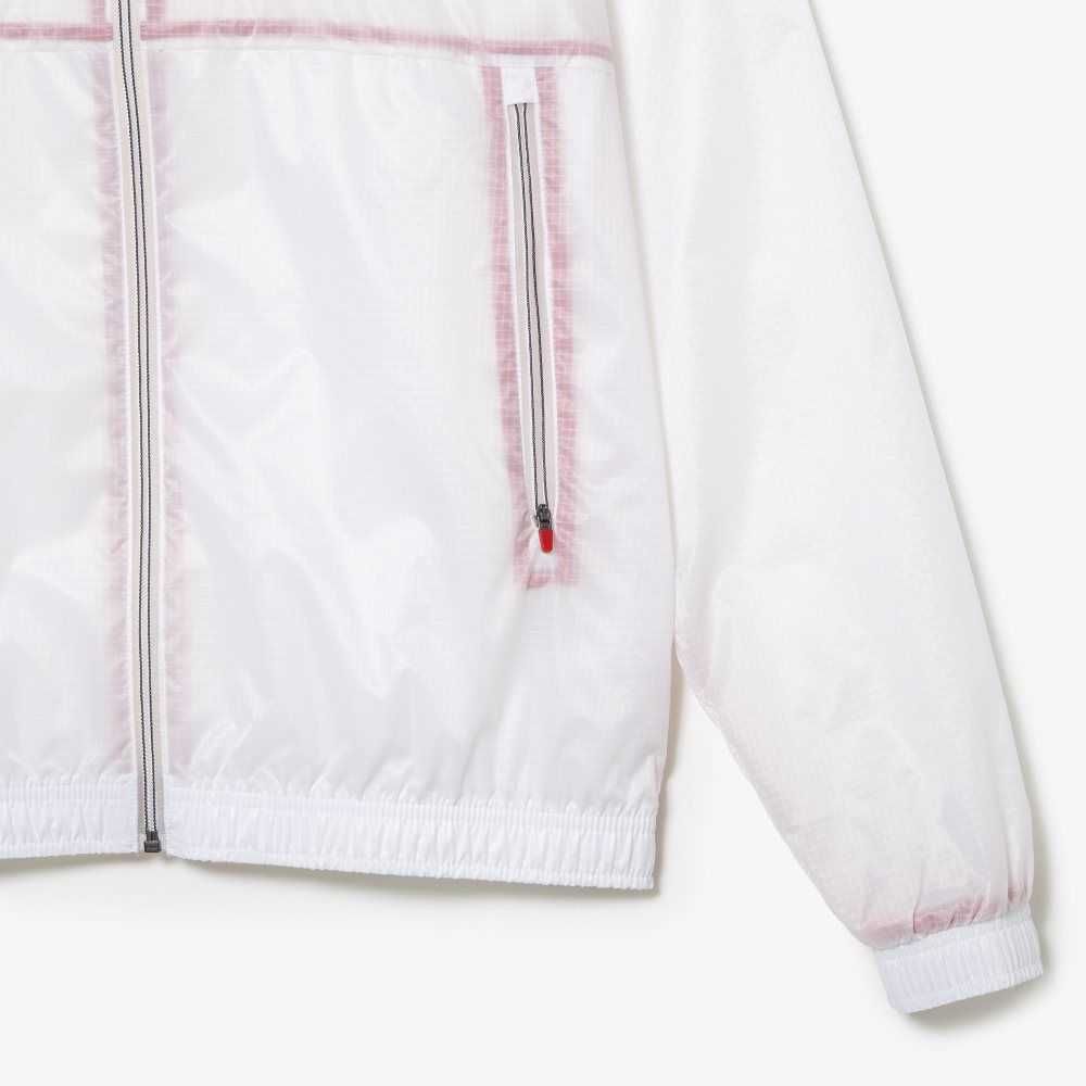 Lacoste Tennis x Novak Djokovic Zip Jacket White | REP-769420