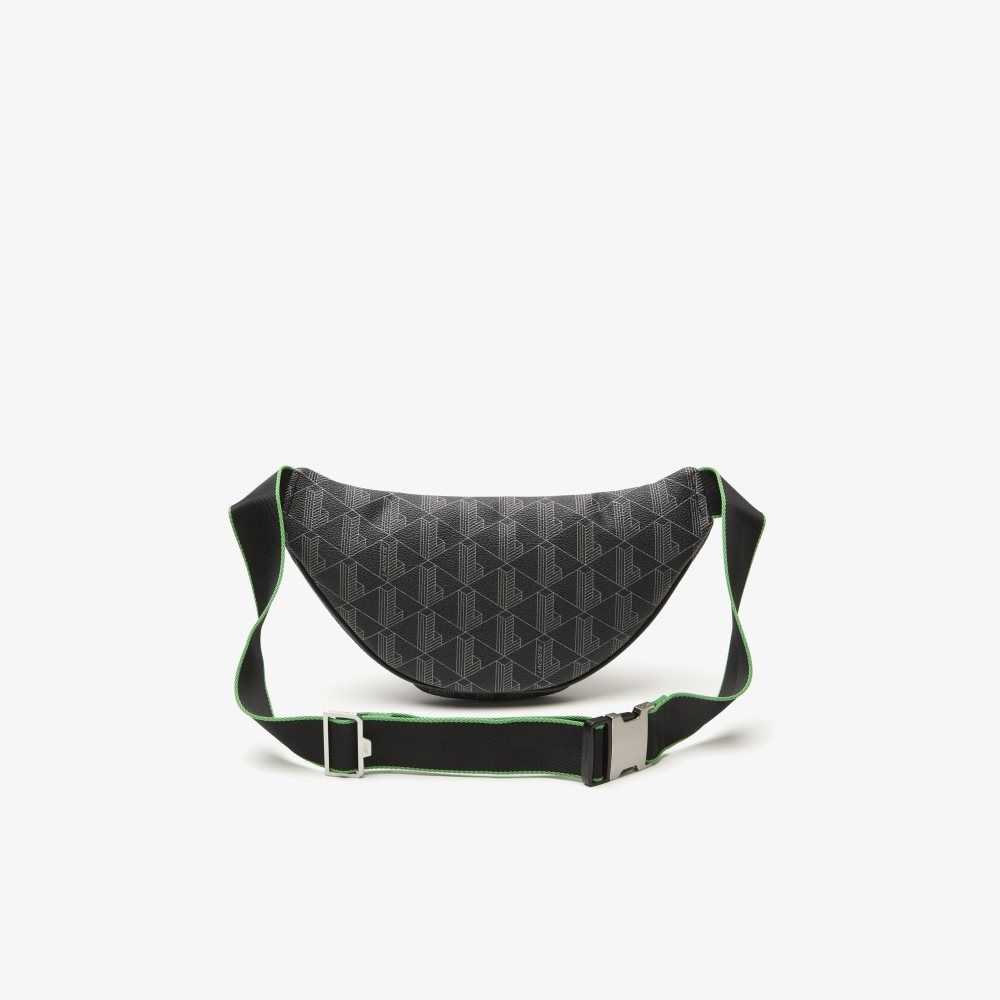 Lacoste The Blend Monogram Print Belt Bag Mono Noir Gris Estragon | ZNY-908137