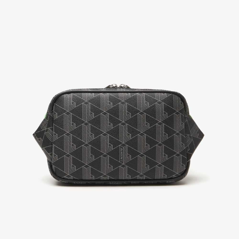 Lacoste The Blend Monogram Print Crossbody Bag: Small Mono Noir Gris Estragon | JWK-678239