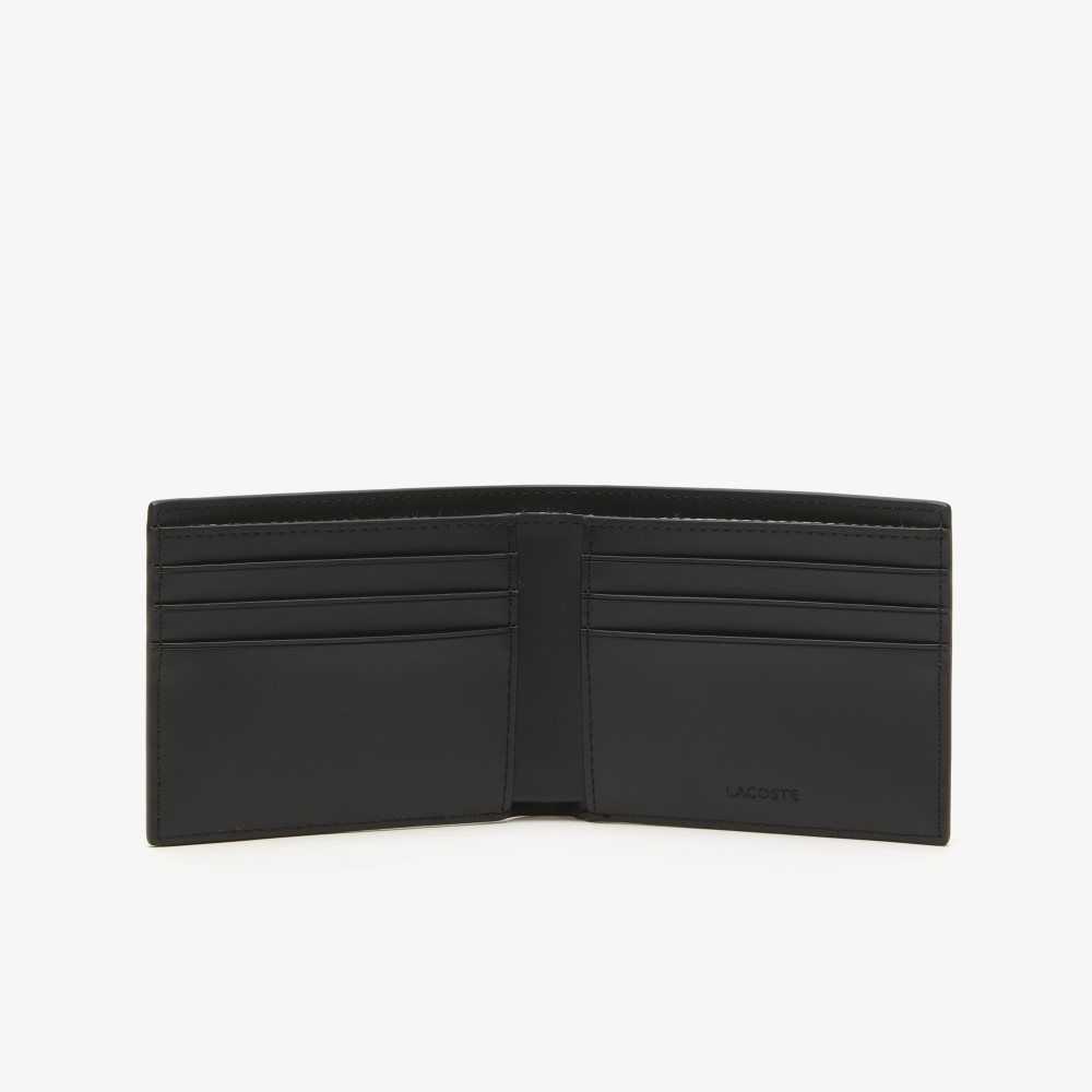 Lacoste The Blend Monogram Print Folding Wallet Mono Noir Gris Estragon | NOS-498031