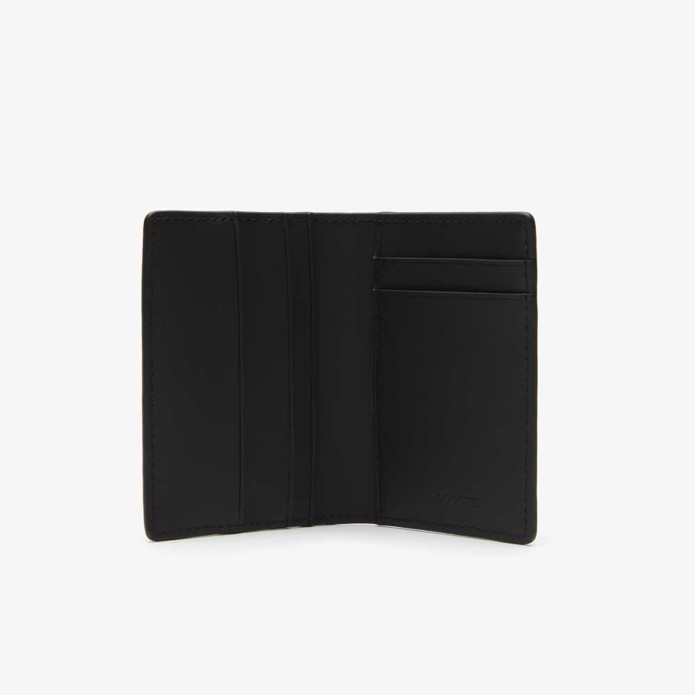 Lacoste The Blend Monogram Print Vertical Card Holder Monogram Noir Gris | SQN-024935