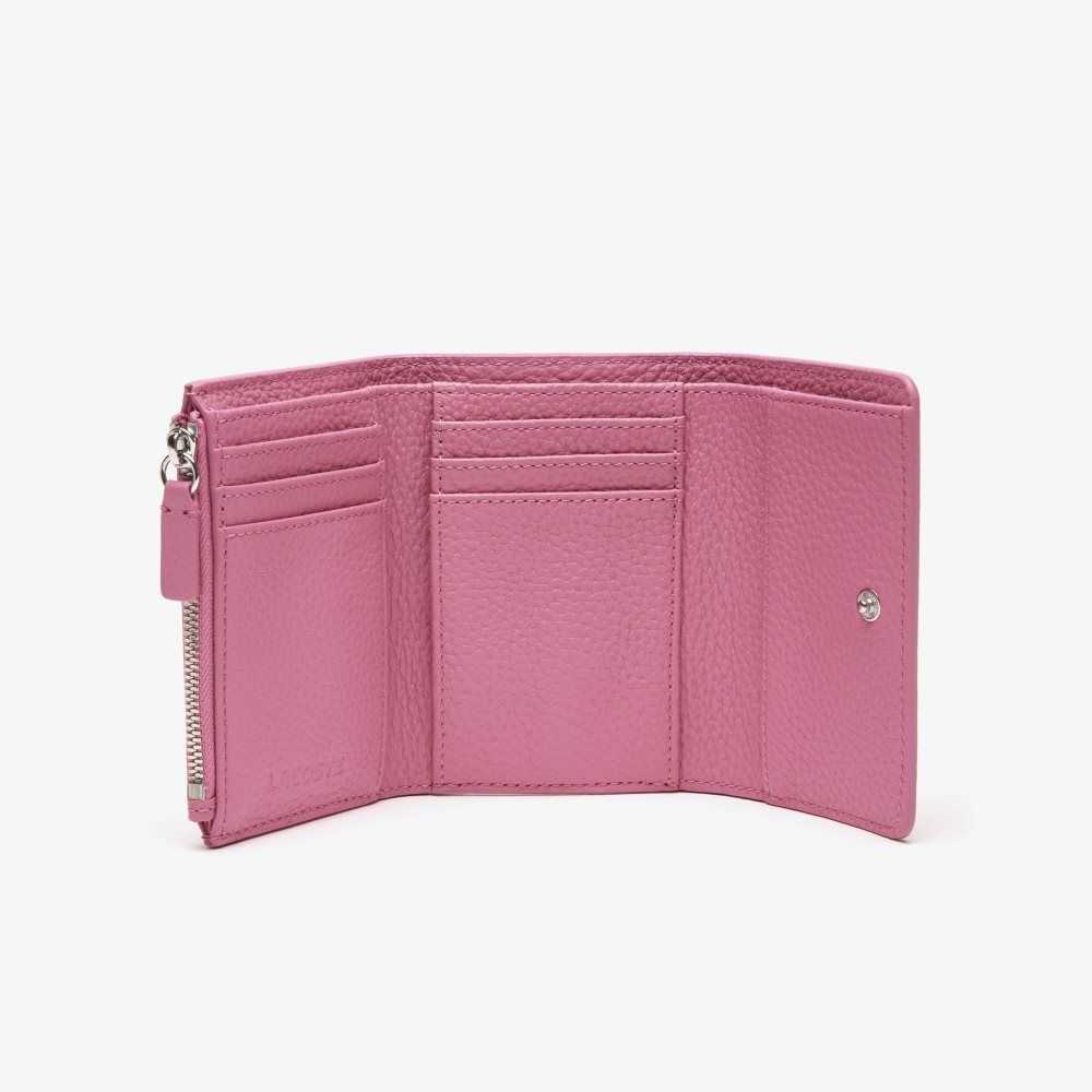 Lacoste Top Grain Leather Flap Close Wallet Reseda | LJO-463795