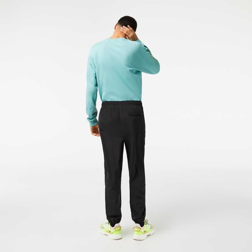 Lacoste Track Pants with GPS Coordinates Black | XTW-356947