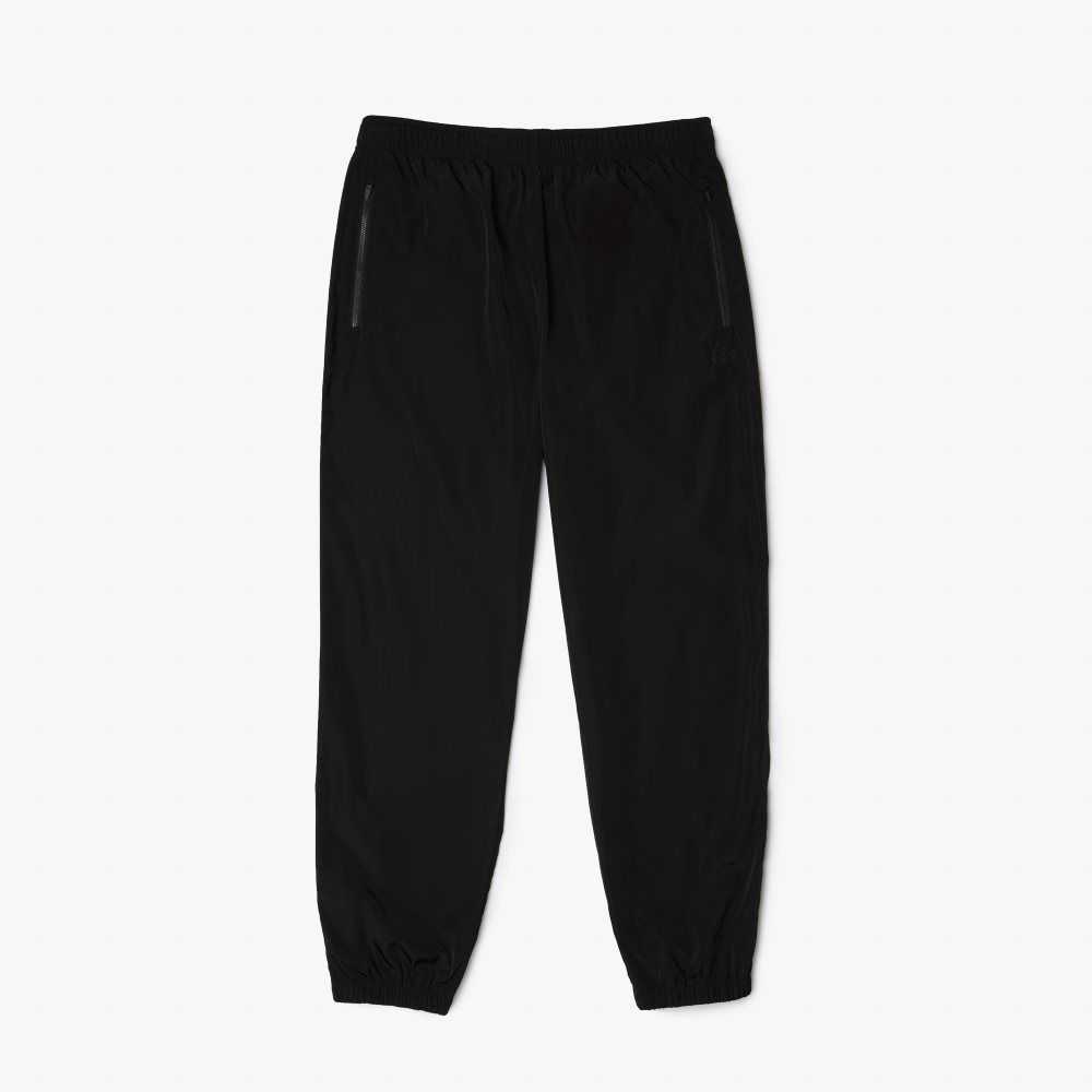 Lacoste Track Pants with GPS Coordinates Black | XTW-356947