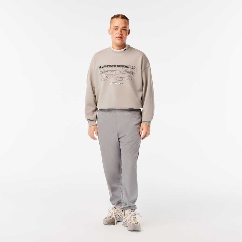 Lacoste Track Pants with GPS Coordinates Grey | ZBG-950821