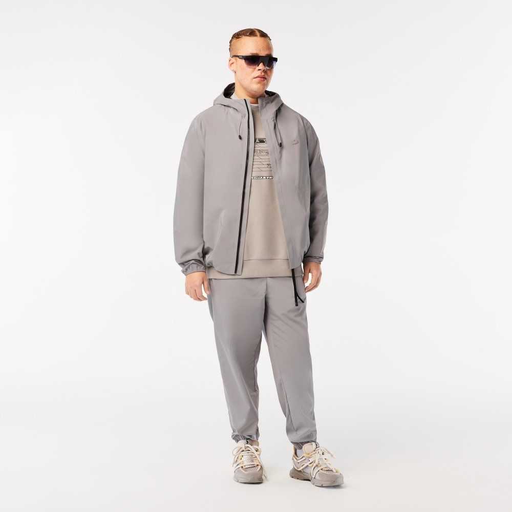 Lacoste Track Pants with GPS Coordinates Grey | ZBG-950821