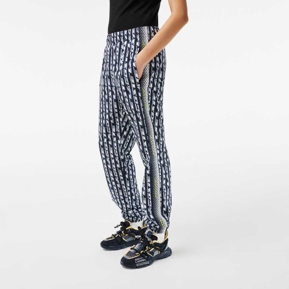 Lacoste Track Pants with Logo Print Black / Blue / White | RLW-320598