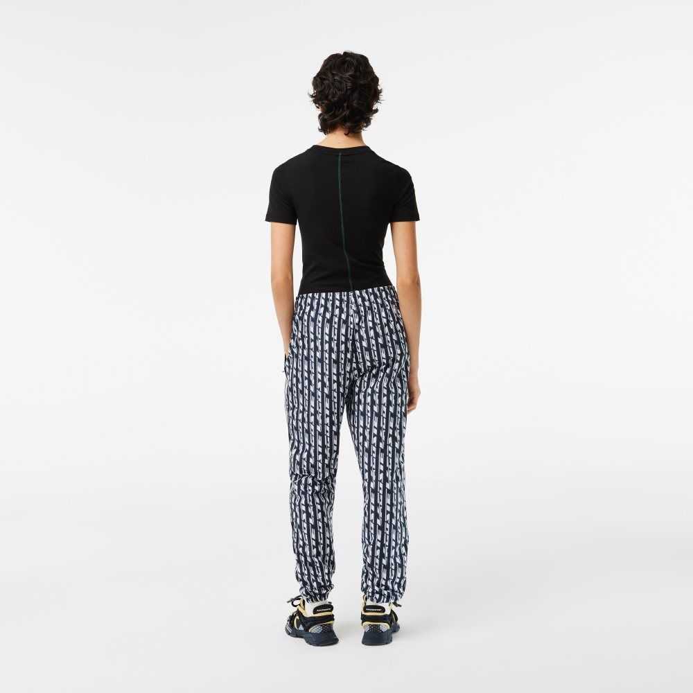 Lacoste Track Pants with Logo Print Black / Blue / White | RLW-320598