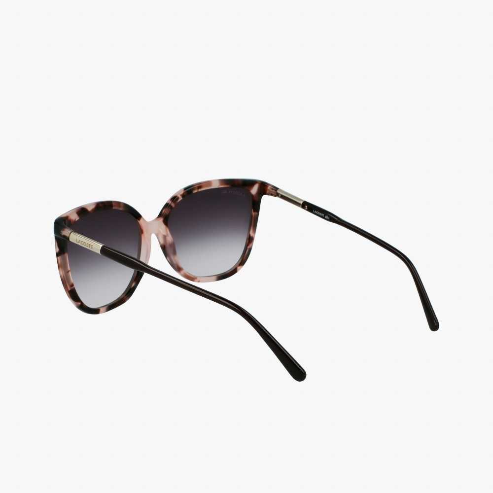 Lacoste Tubular Temple Butterfly Acetate Sunglasses Matte Rose | DCJ-283954