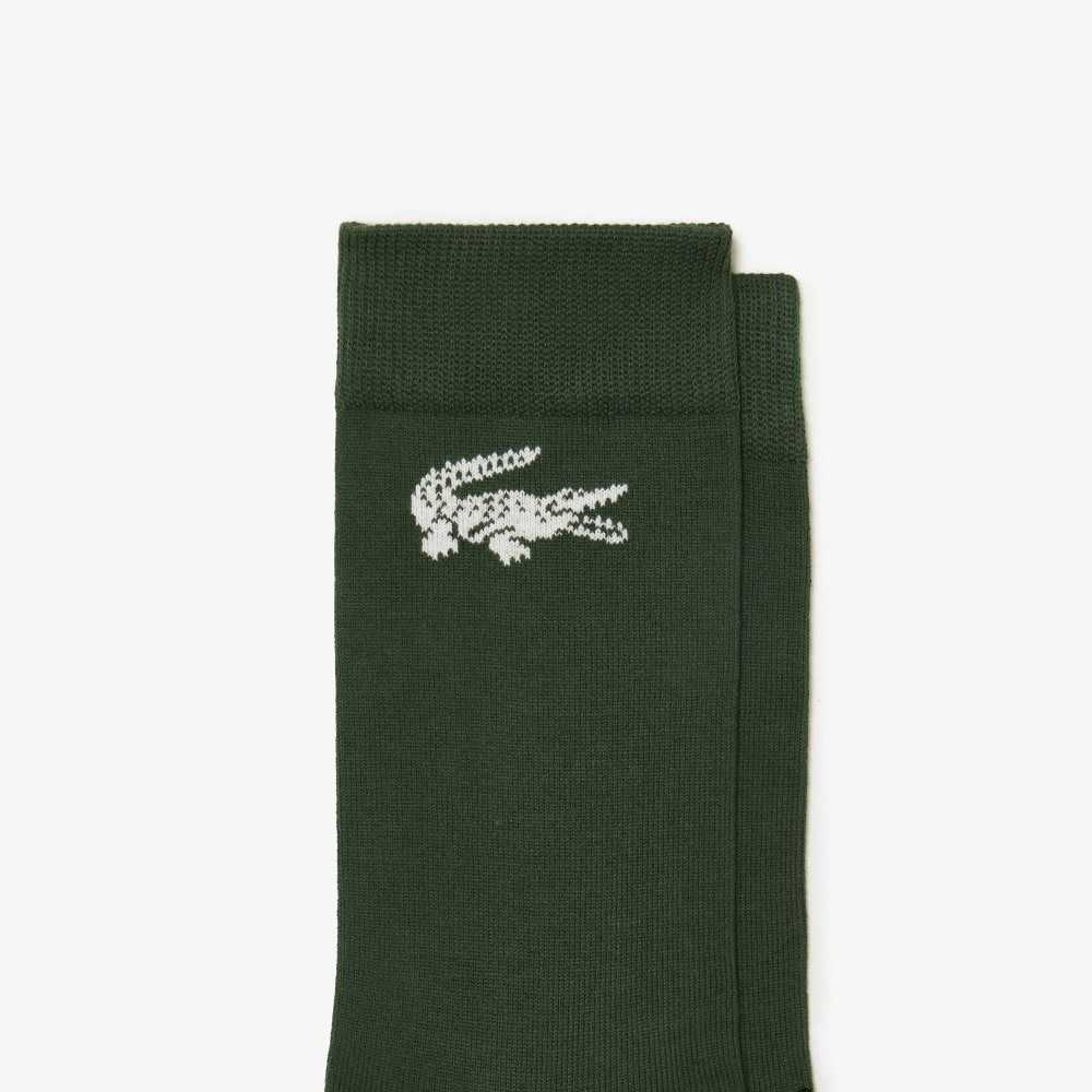 Lacoste Two-Pack French Made Organic Cotton Socks White / Green | EFZ-294185