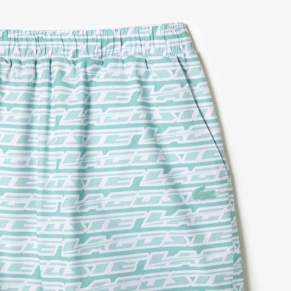 Lacoste Two-Tone Print Swim Trunks Green / Light Green | XPQ-341576