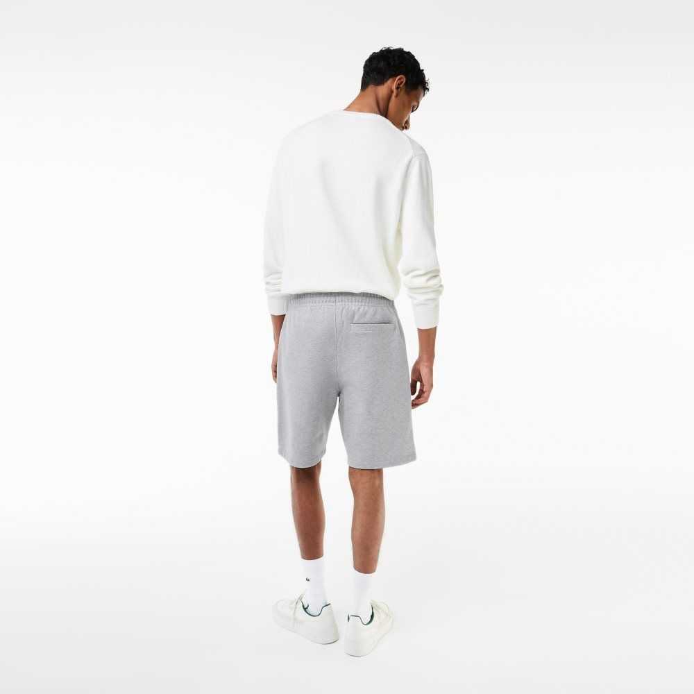 Lacoste Unbrushed Cotton Fleece Shorts Grey Chine | LHU-521647