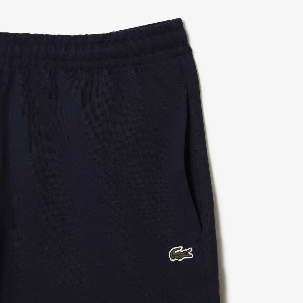 Lacoste Unbrushed Cotton Fleece Shorts Navy Blue | ZDN-930581