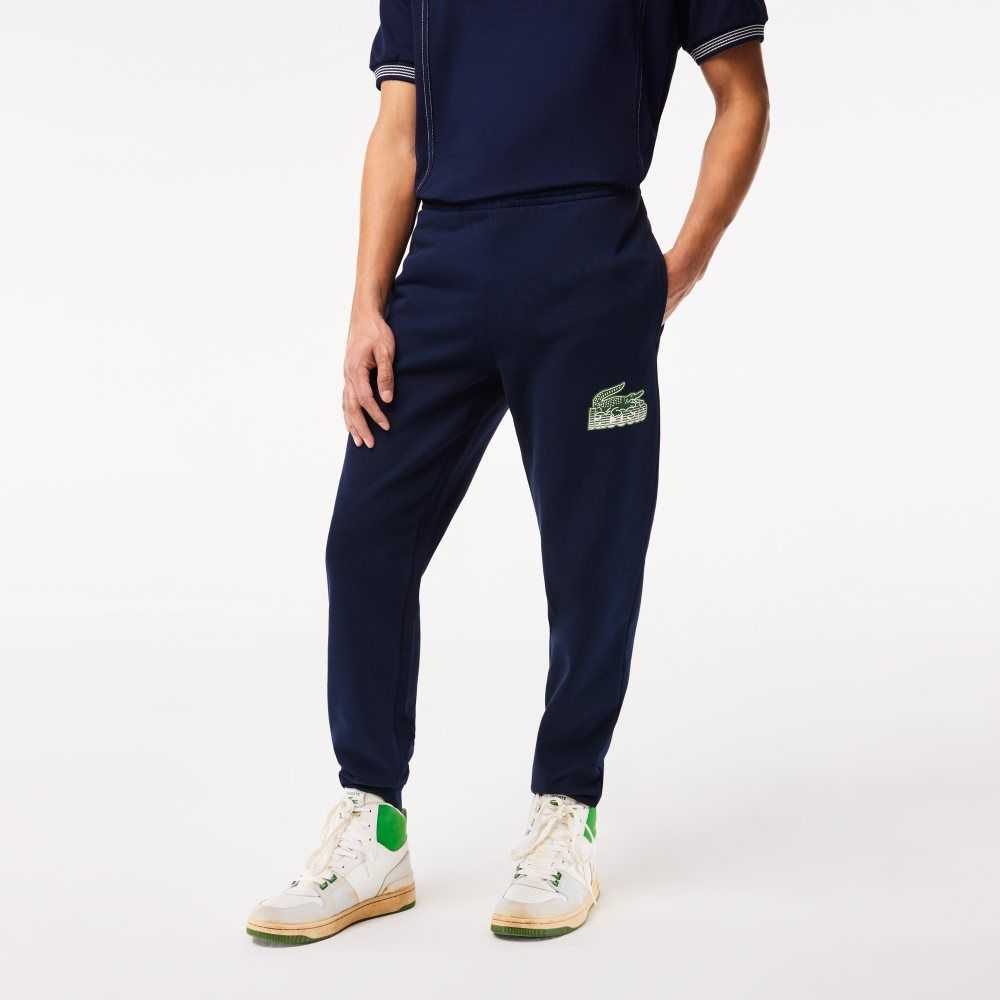 Lacoste Unbrushed Fleece Track Pants Navy Blue | QTZ-186375