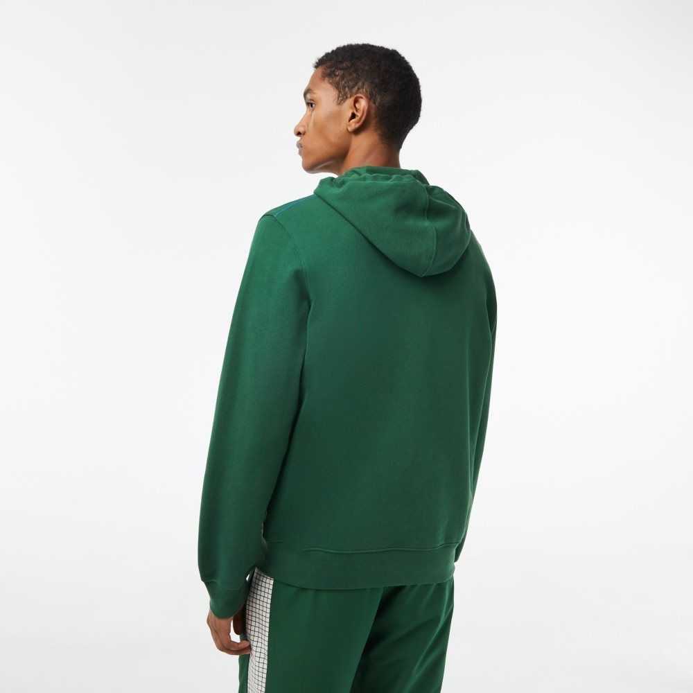 Lacoste Unbrushed Fleece Zipped Hoodie Green | WOQ-483917