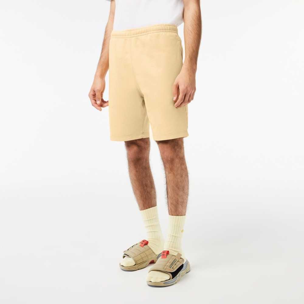 Lacoste Unbrushed Organic Cotton Fleece Shorts Yellow | LQA-356891