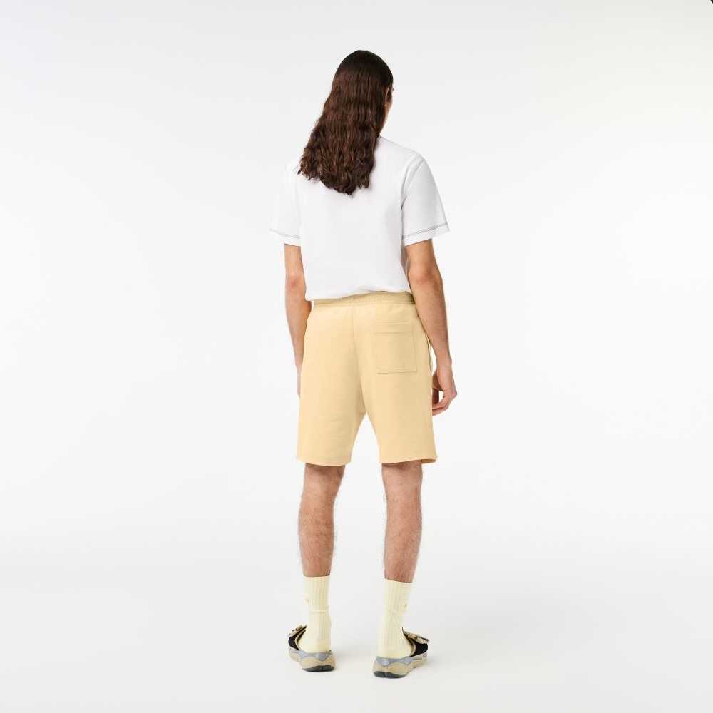 Lacoste Unbrushed Organic Cotton Fleece Shorts Yellow | LQA-356891