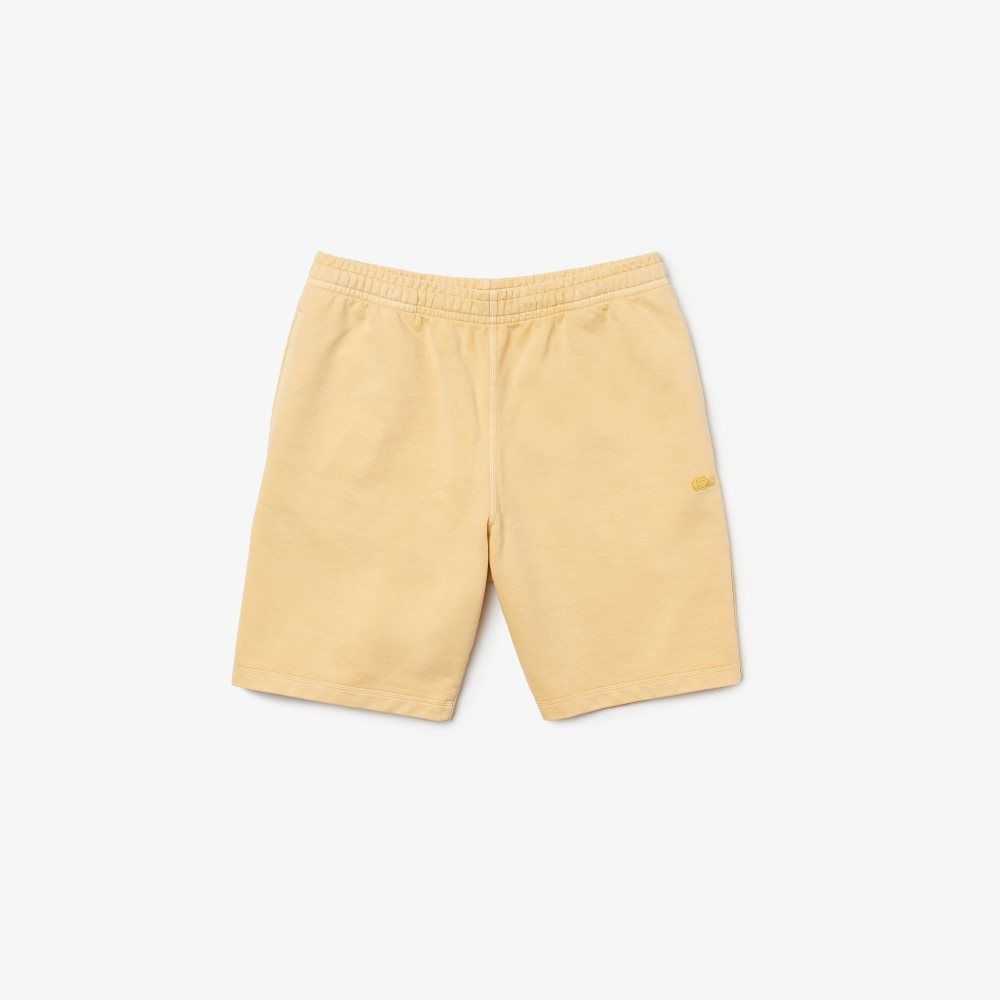 Lacoste Unbrushed Organic Cotton Fleece Shorts Yellow | LQA-356891