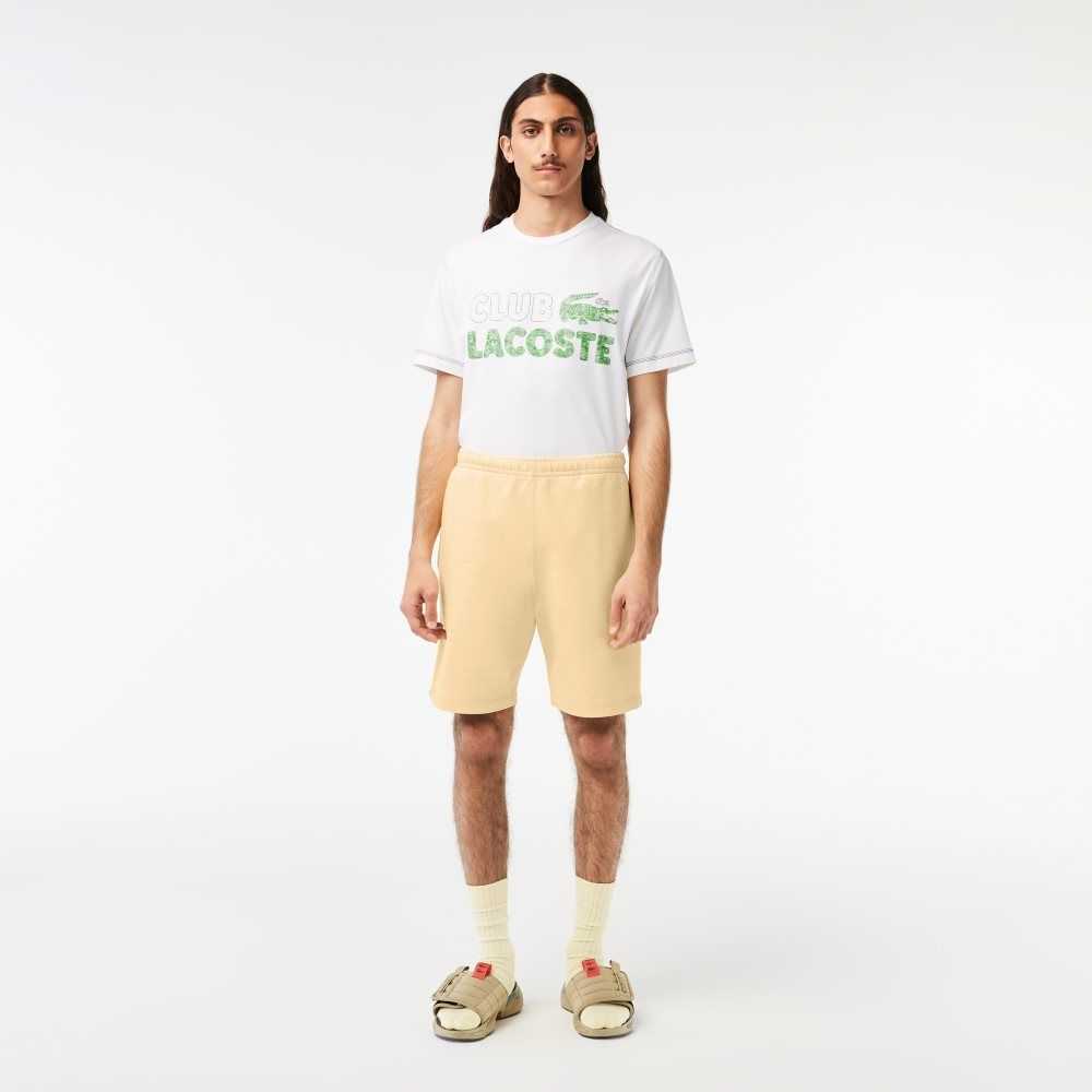 Lacoste Unbrushed Organic Cotton Fleece Shorts Yellow | LQA-356891