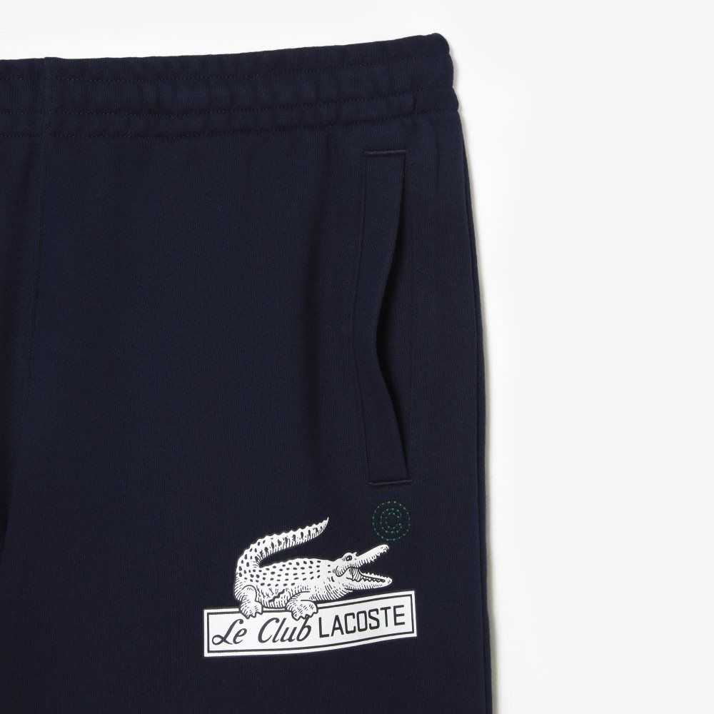 Lacoste Unbrushed Organic Cotton Fleece Shorts Navy Blue | TLV-701436