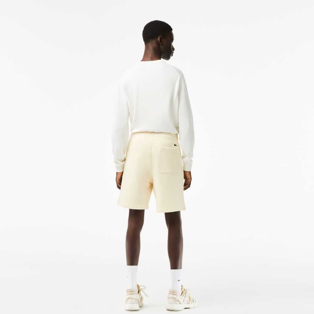 Lacoste Unbrushed Organic Cotton Fleece Shorts White | VBE-697238