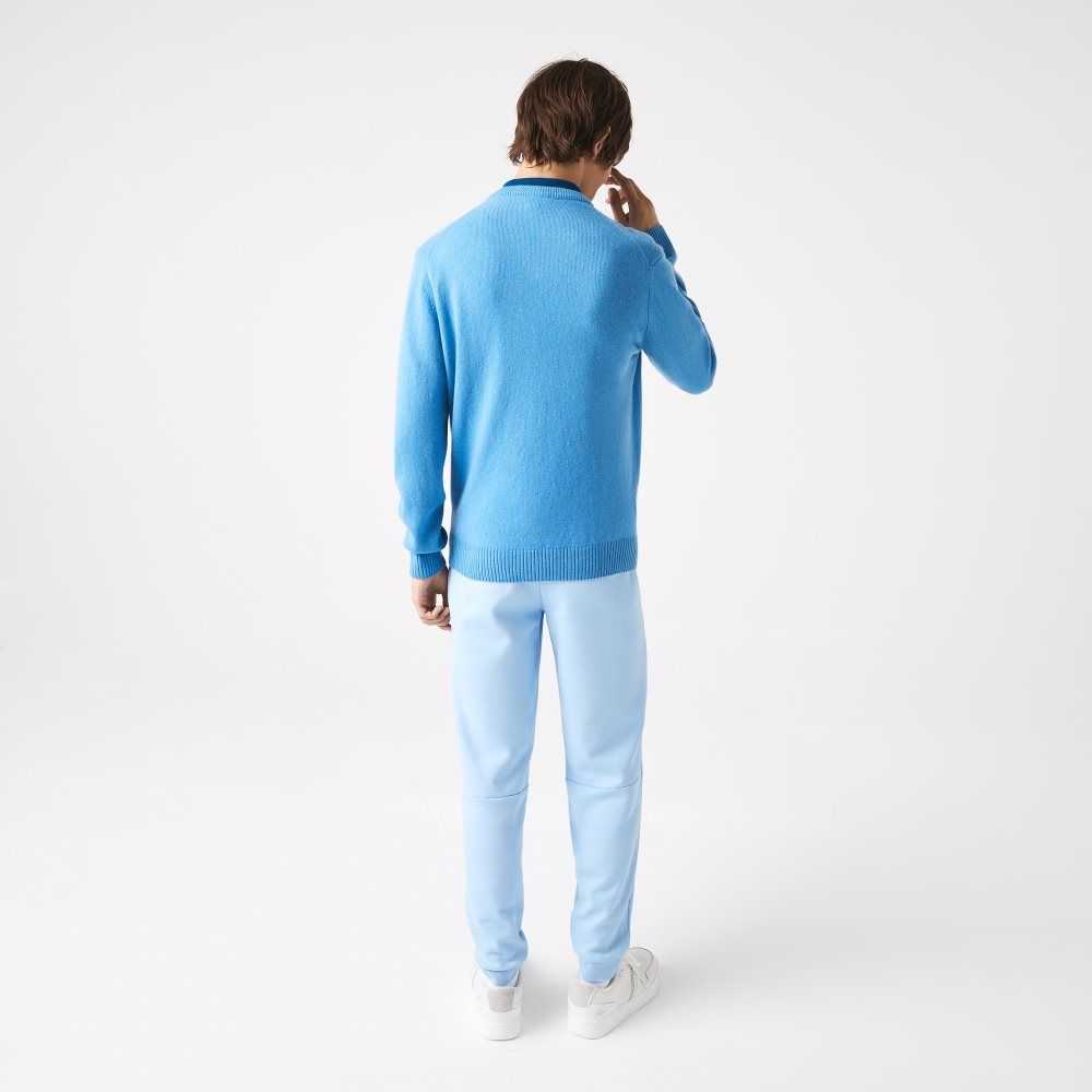 Lacoste V-Neck Wool Sweater Blue | FRY-961045