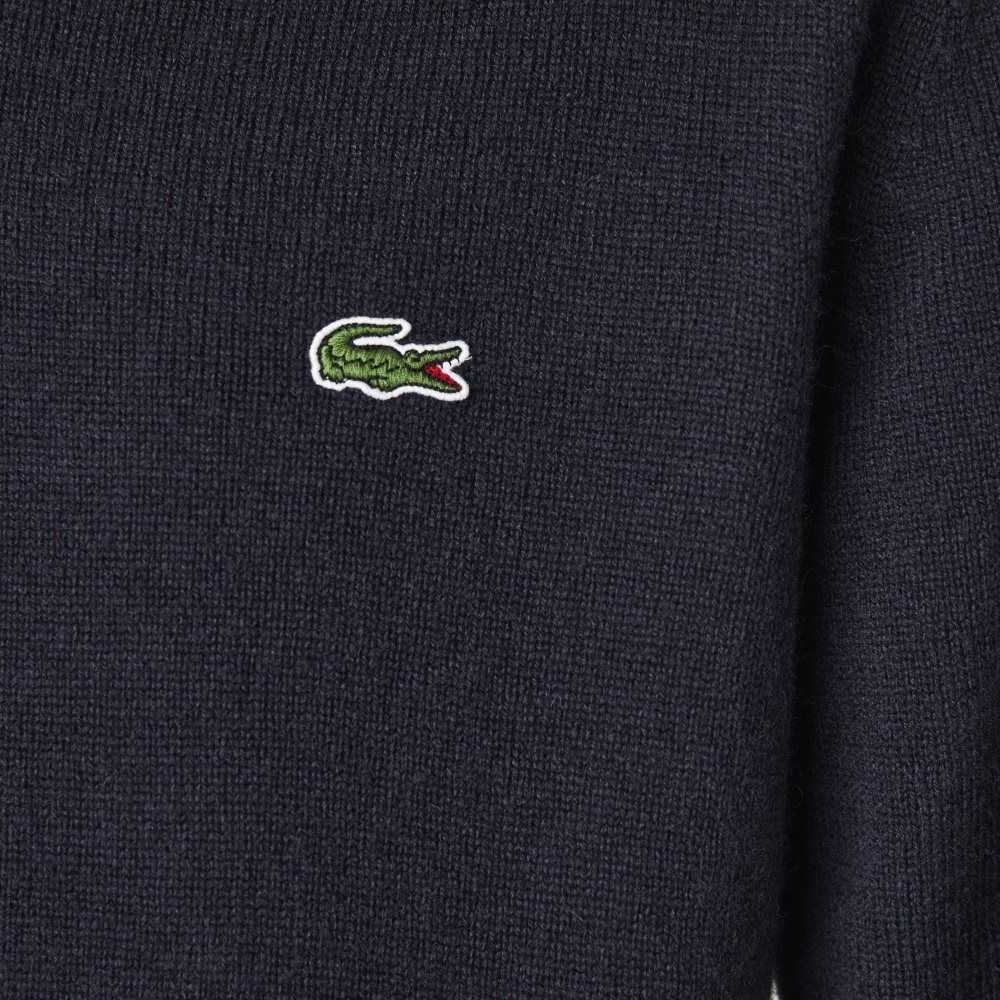 Lacoste V-Neck Wool Sweater Navy Blue | OYH-928635