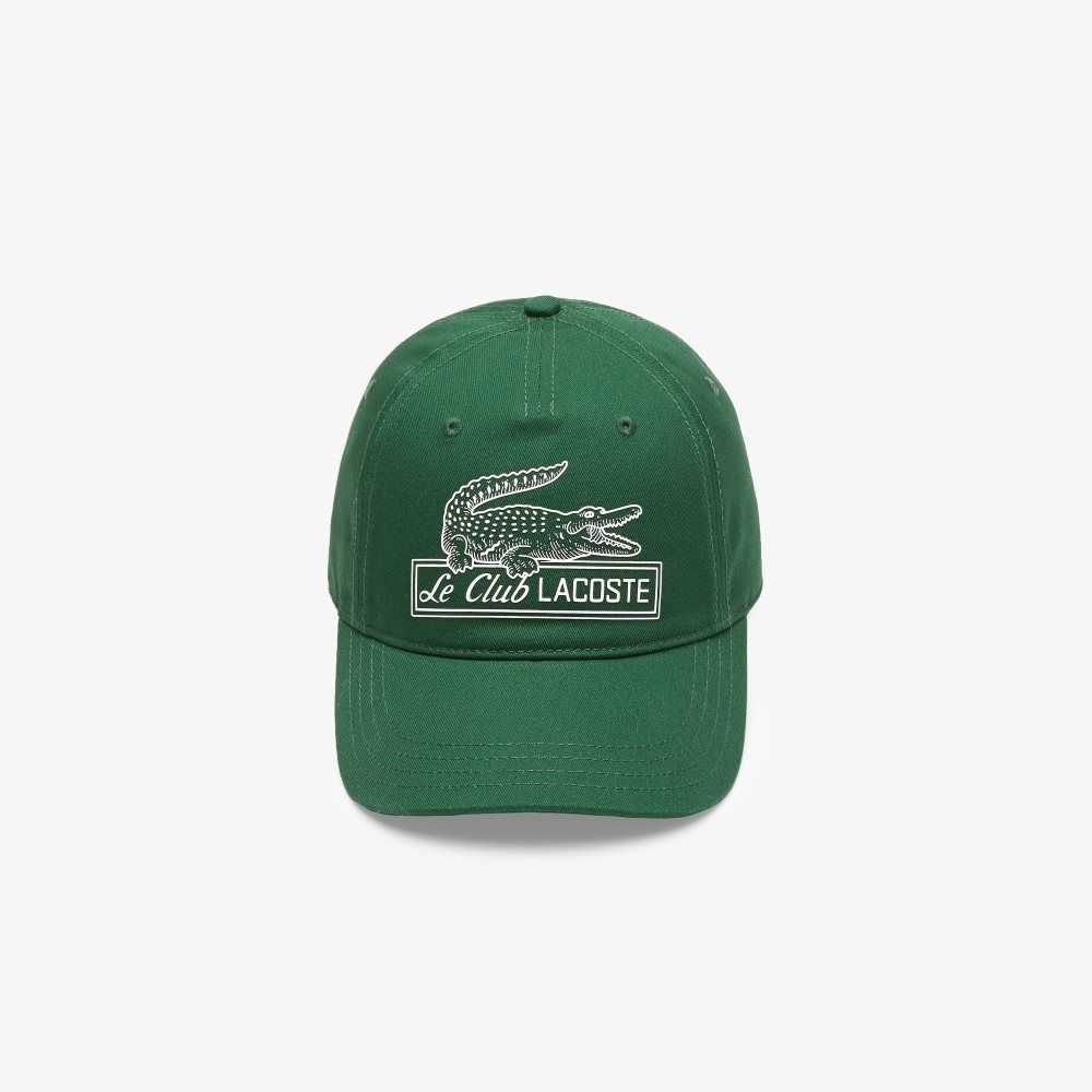 Lacoste Vintage Croc Print Cap Green | ZME-351286