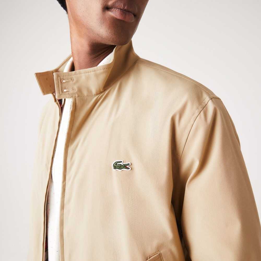 Lacoste Water-Repellent Light Twill Jacket Beige | MKY-529603