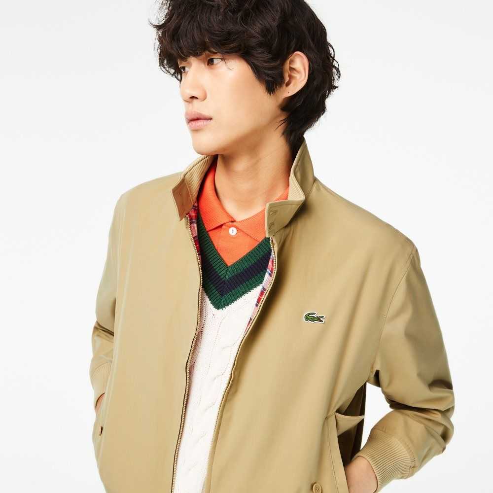 Lacoste Water-Repellent Light Twill Jacket Beige | SKG-275380