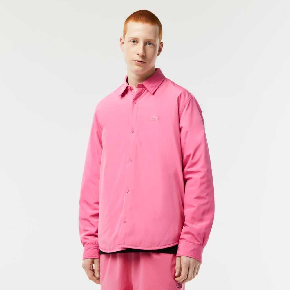 Lacoste Water Repellent Overshirt Pink | SFQ-785432