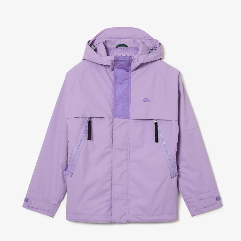 Lacoste Water-Repellent Parka Purple | TPL-902467