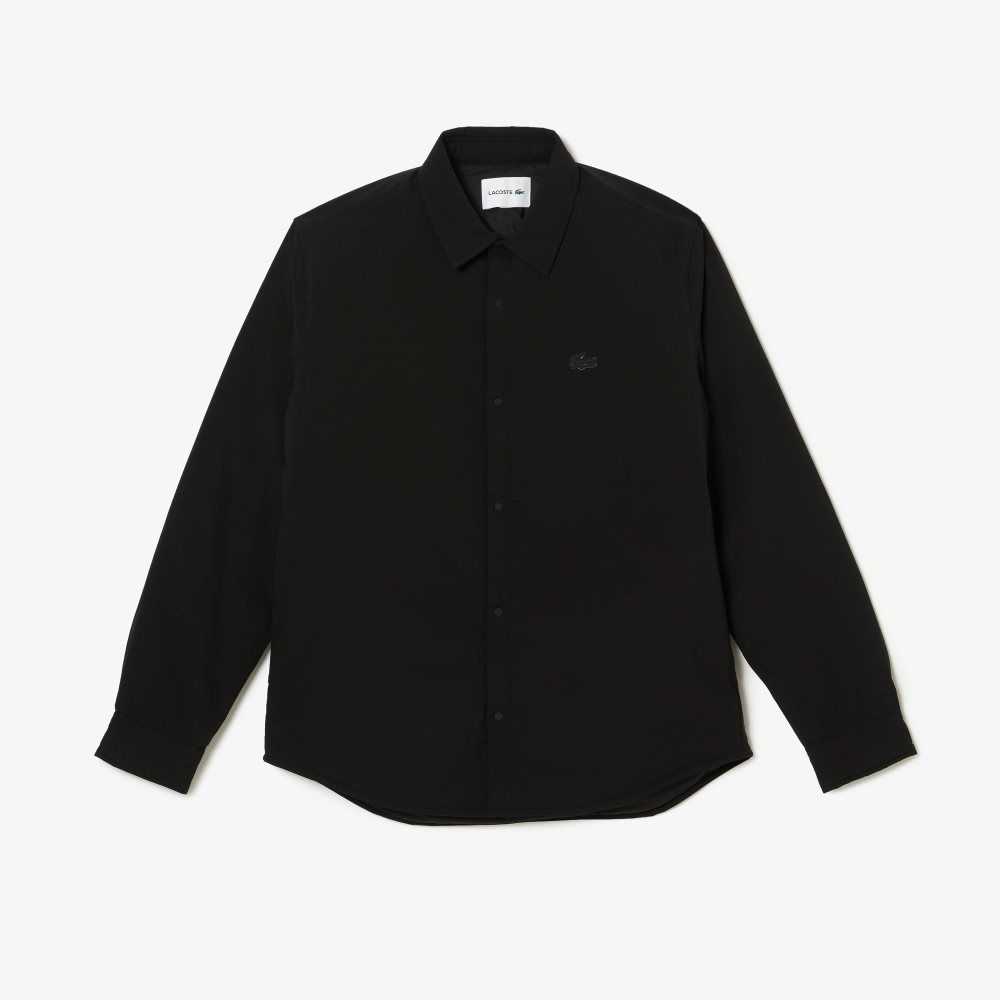 Lacoste Water-Resistant Overshirt Black | MLX-861429